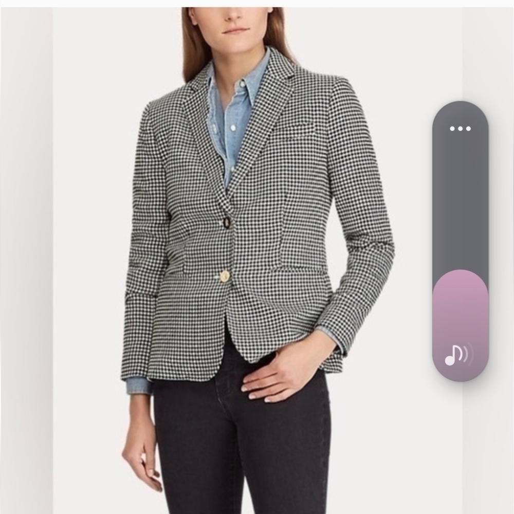 Lauren Ralph Lauren Womens Houndstooth Blazer Sz 16 - Picture 5 of 9
